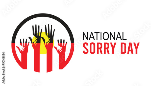 National Sorry Day observed every year in May. Template for background, banner, card, poster with text inscription.