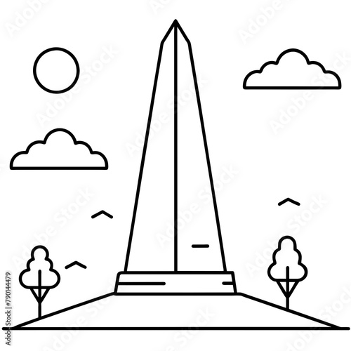 An obelisk-in-hieroglyphic-landscape - Vector - Vector art - Vector illustration - Vector design - Latest Vector - Ultimate Vector - Premium Vector - Vector pro - Premium illustration