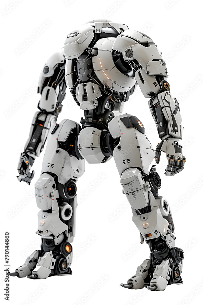 Mecha robot on white background