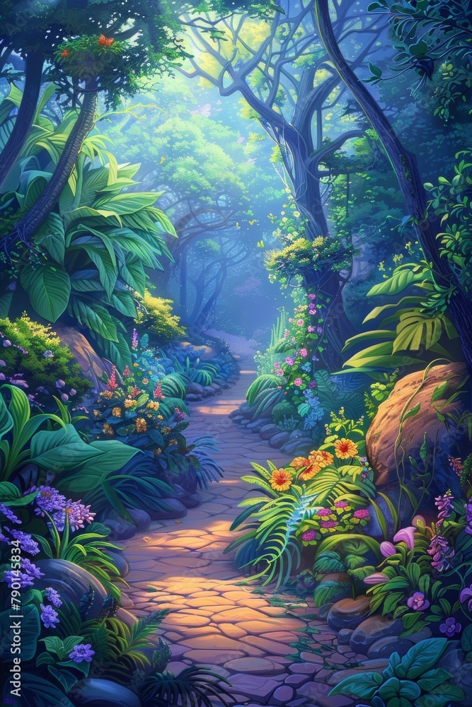 Enchanted Forest Path Illustration