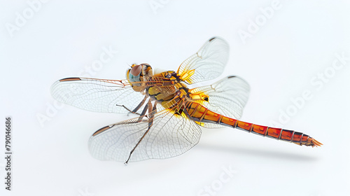 Dragonfly isolated on white, generative ai
