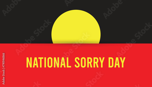 National Sorry Day observed every year in May. Template for background, banner, card, poster with text inscription.