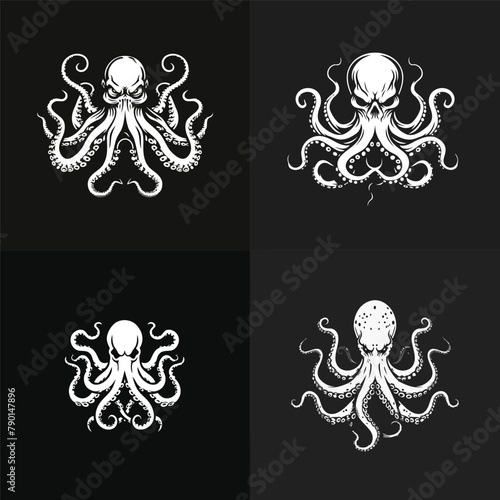 Kraken logo design vector illustration
