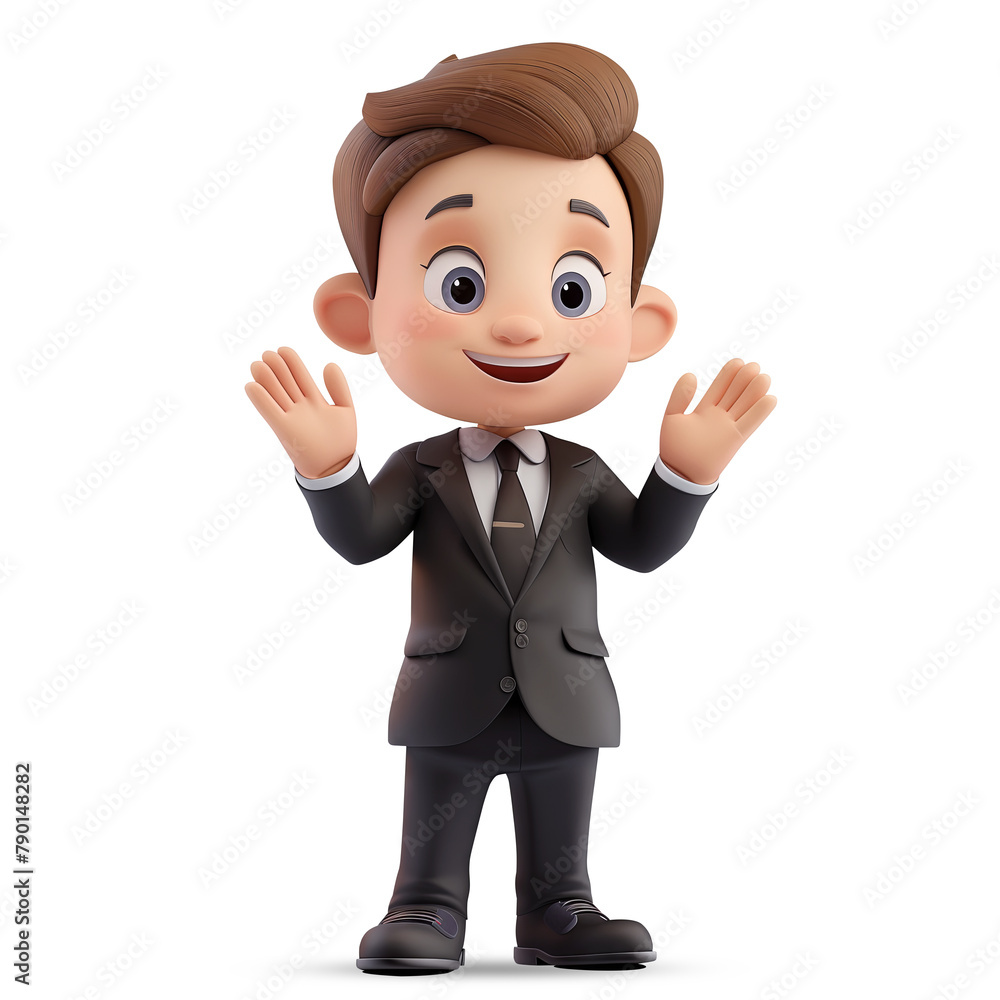 3d cute young businessman character 3d cute young businessman character