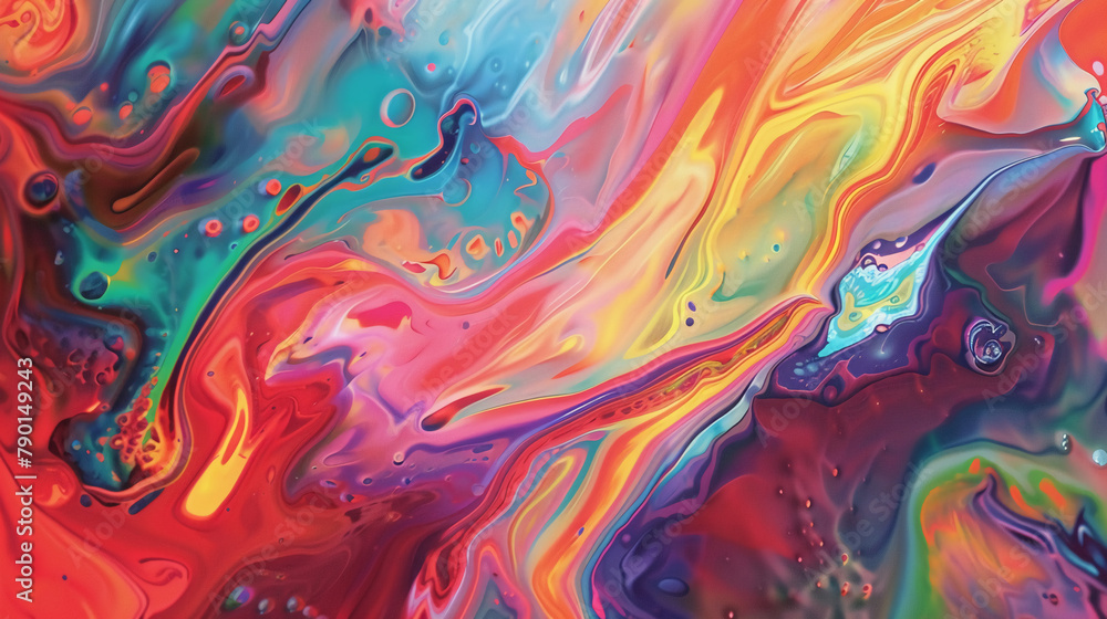 Fototapeta premium expression of psychedelic art, abstract, quantum inspiration minimalist, refined, cerebral creation harmonious colors --ar 16:9 --stylize 50