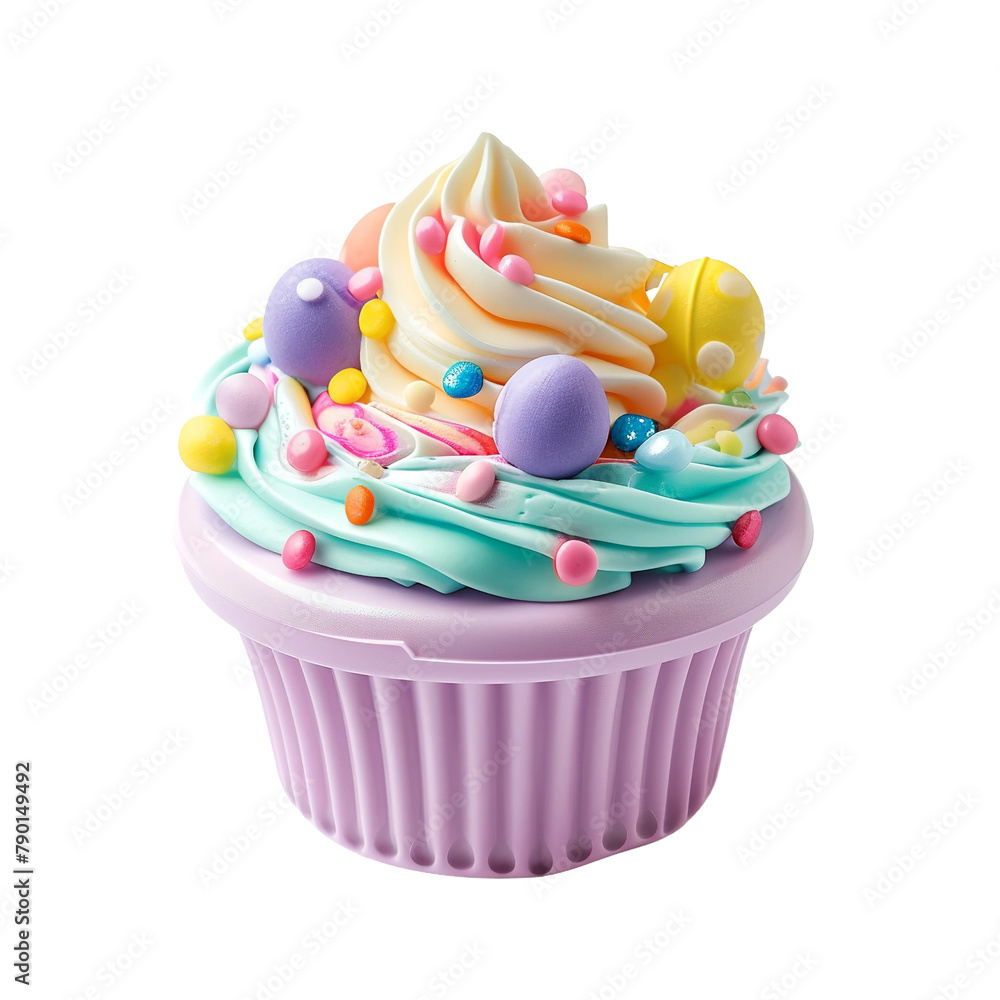 Fresh and Tasty Cupcake Desk Cable Isolated On White Background Fresh and Tasty Cupcake Desk Cable Isolated On White Background