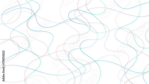 Colorful random pattern line stroke on a transparent background. Decorative pattern with tangled curved lines. 