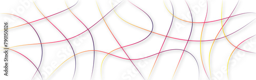 Colorful random pattern line stroke on a transparent background. Decorative pattern with tangled curved lines. 