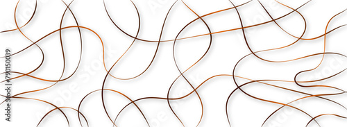 Colorful random pattern line stroke on a transparent background. Decorative pattern with tangled curved lines. 