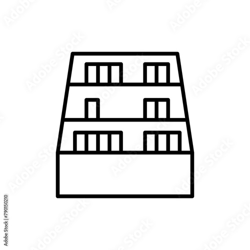 Bookshelf outline icons, minimalist vector illustration ,simple transparent graphic element .Isolated on white background