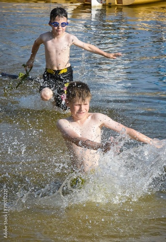 Children playing in water