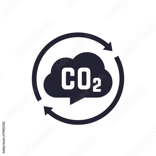 decarbonisation icon, reducing carbon footprint vector pictogram