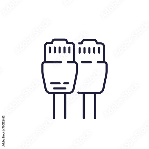 ethernet cables line icon, vector