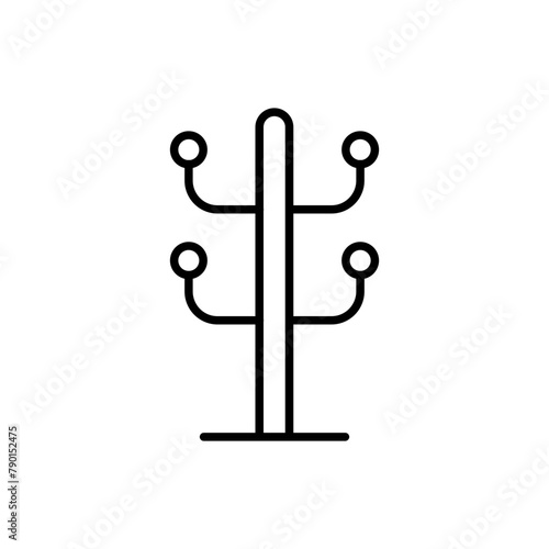 Clothes hanger outline icons, minimalist vector illustration ,simple transparent graphic element .Isolated on white background
