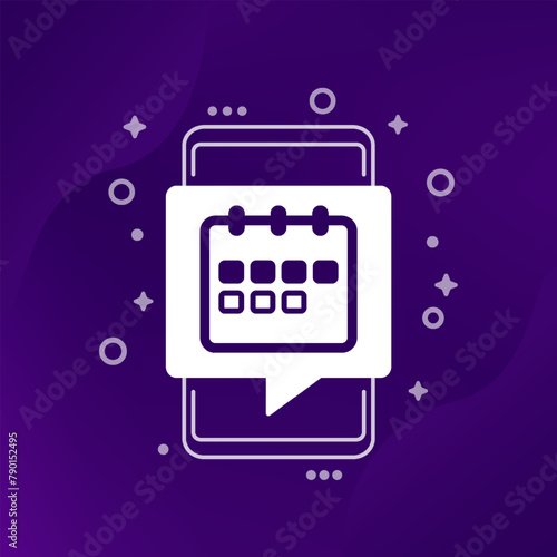 four-day week, compressed workweek icon with a phone