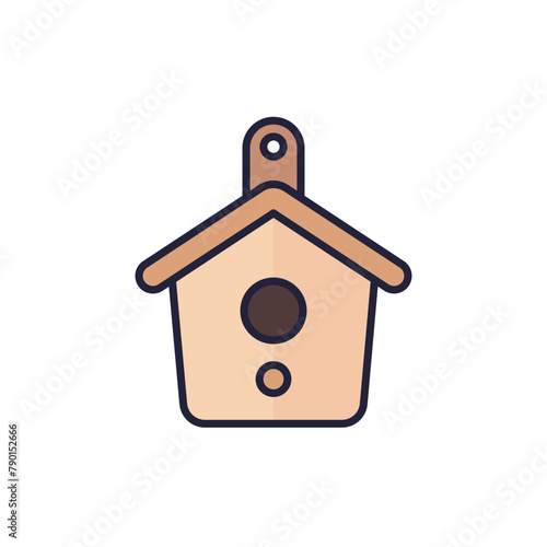 birdhouse icon on white with outline