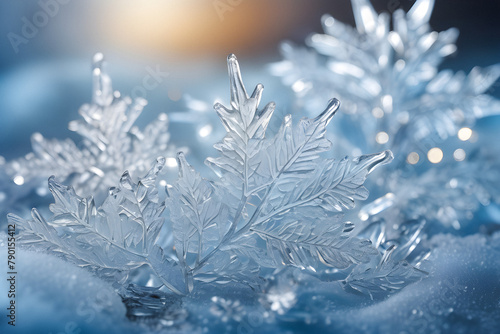 Frosted Fantasy: Icy Window View Creates a Winter Wonderland. generative AI