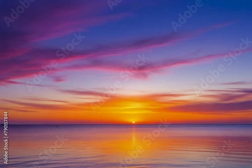As the sun rises over the horizon, the sky is painted with a unique blend of vibrant oranges, pinks, and purples, creating a stunning morning sunset that takes your breath away.