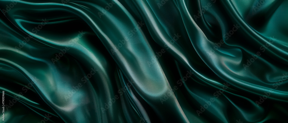 Shiny and silky emerald green fabric cloth for background. Shiny and silky emerald green fabric cloth for background.