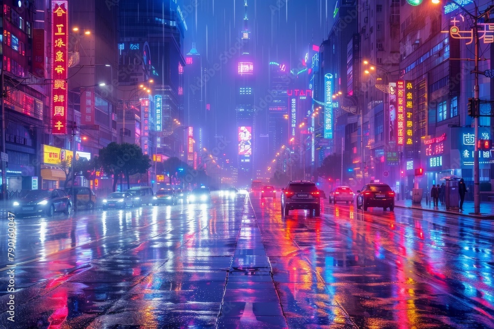 Dramatic Time-Lapse Photo of the City at Night. High-Tech Business Concept Dramatic Time-Lapse Photo of the City at Night. High-Tech Business Concept