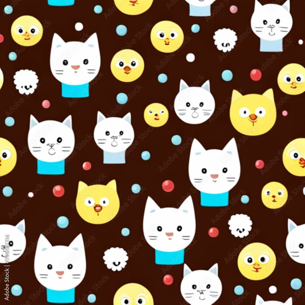 seamless pattern with cats seamless pattern with cats