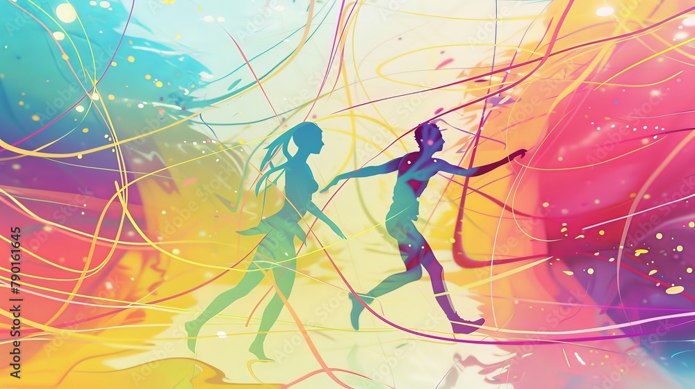 A colorful doodle animation coming to life, with lines morphing and characters interacting in a playful dance. A colorful doodle animation coming to life, with lines morphing and characters interacting in a playful dance.