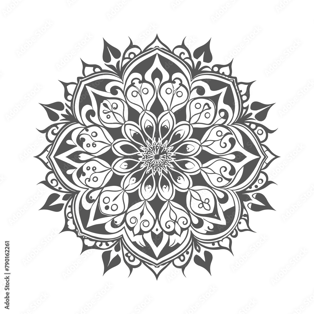 Mandala pattern or Simple Floral Beautiful floral pattern mandala art isolated on a white background generated by Ai