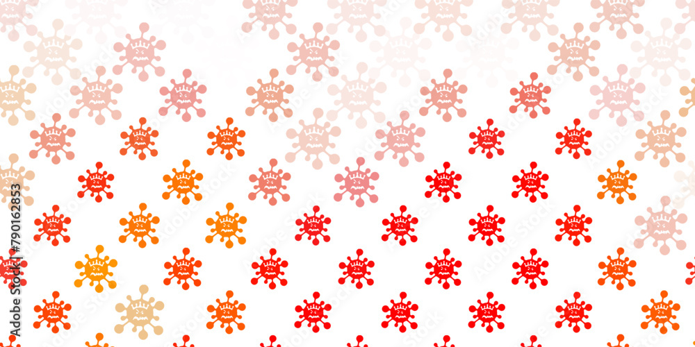 Light Orange vector pattern with coronavirus elements. Light Orange vector pattern with coronavirus elements.