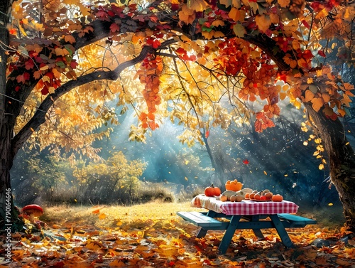 Autumn Picnic in the Woods