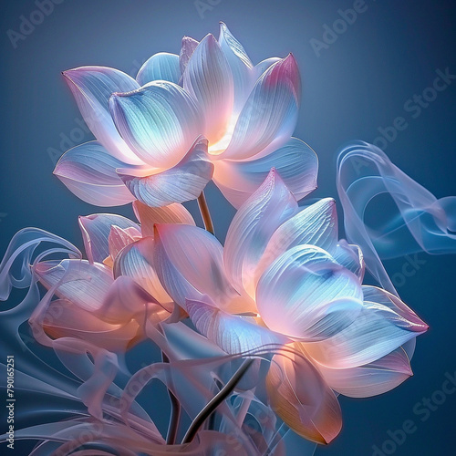Luminescent lotus flowers