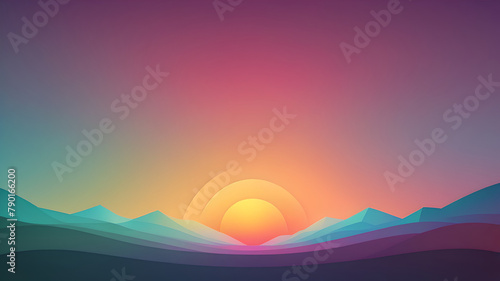 Colorful Sunset Gradient Vector Background Simple form and blend of color spaces as contemporary background graphic backdrop