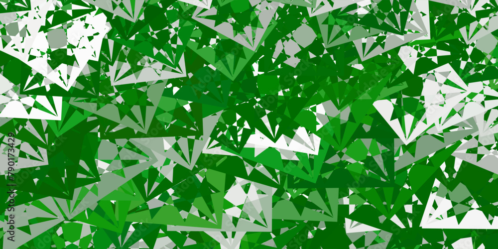 Light Green vector backdrop with triangles, lines.