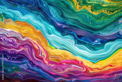 Vivid vibrations. Abstract waves of color and light