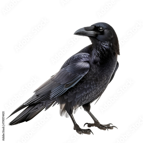 american crow isolated on transparent background photo