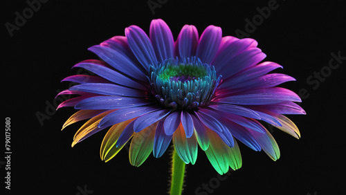 closeup of a daisy flower on a black background.  web banner concept  home  and gardening concept
