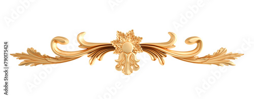 Modern golden ornament isolated on a white background.