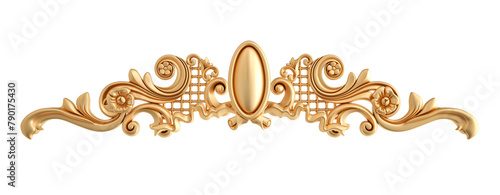 Modern golden ornament isolated on a white background.