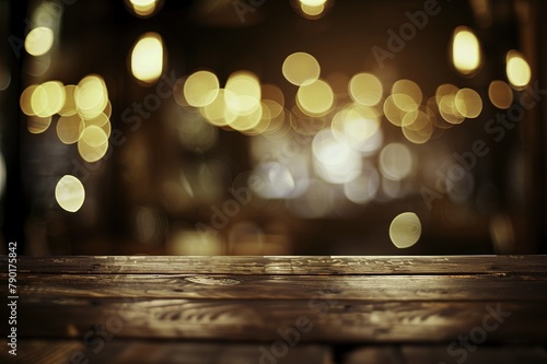 Bokeh Lights Bar Interior - Blurred Table for Product Display, Award-Winning Montage photo