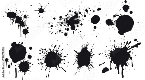 Ink Splatter Vector Collection  Abstract Black Spots and Graffiti Patterns for Artistic Designs