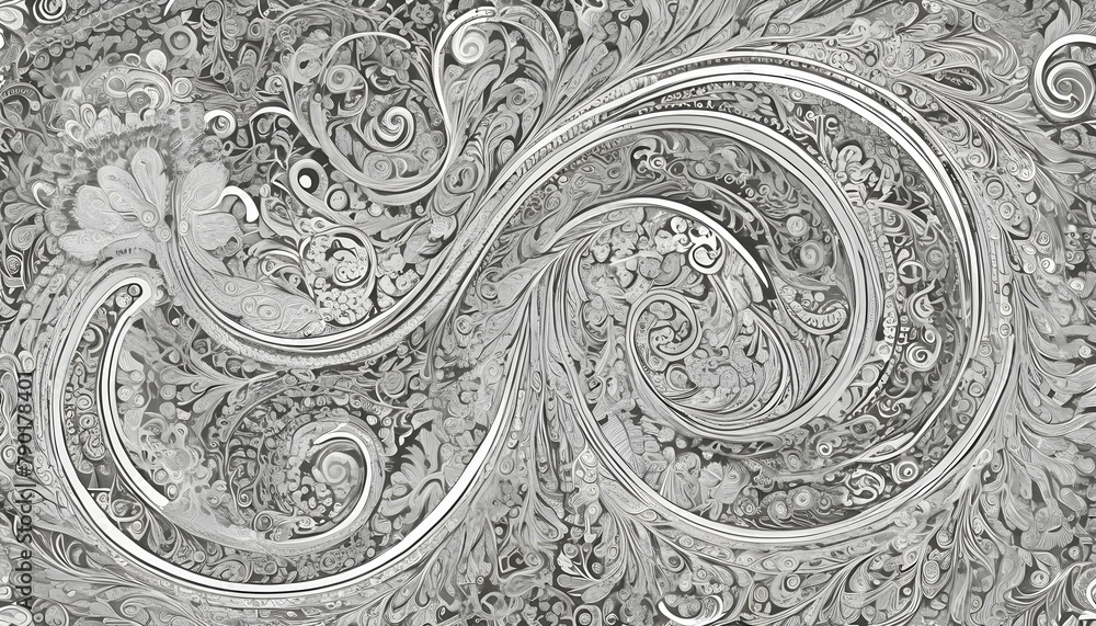 Paisley patterns with swirling shapes and intricat upscaled 2
