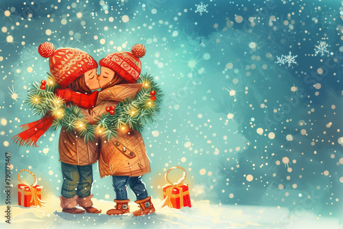 child hugging in snow