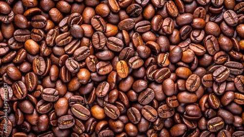 colorful background from coffee beans. view from above