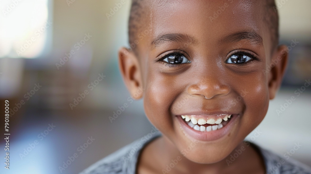 Close-up of a happy little black boy smiling Close-up of a happy little black boy smiling