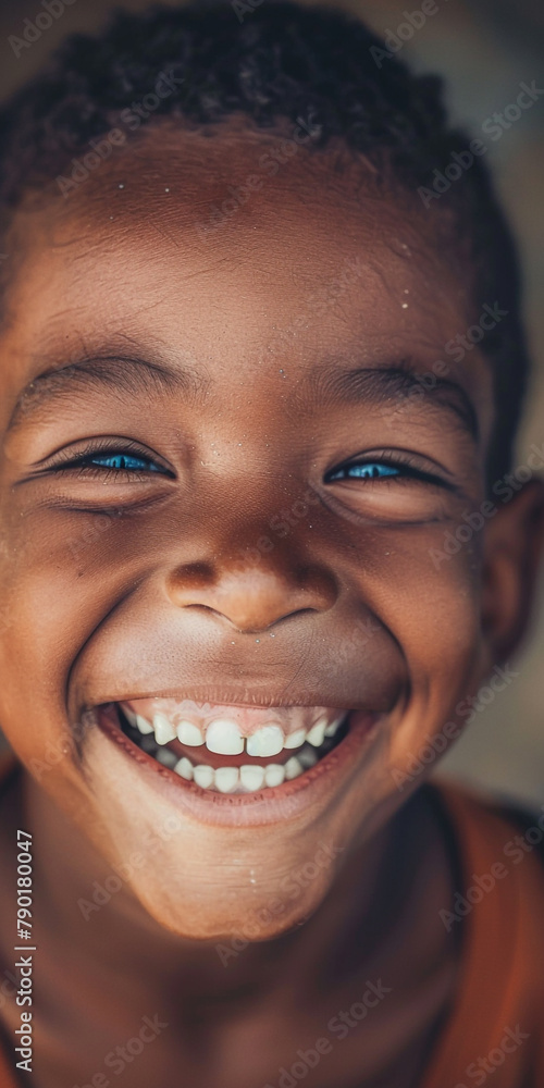Close-up of a happy little black boy smiling Close-up of a happy little black boy smiling