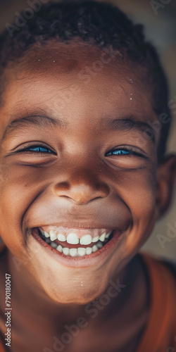 Close-up of a happy little black boy smiling © Alicia