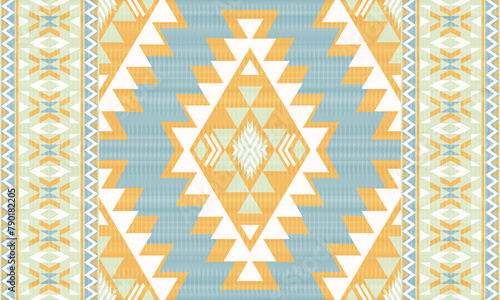 American tribal ethnic native pattern.Traditional Navajo,Aztec,Apache,Southwest and Mexican style fabric pattern.Abstract vector motifs pattern.For fabric,clothing,blanket,carpet,woven,wrap,decoration