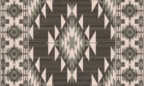 American tribal ethnic native pattern.Traditional Navajo,Aztec,Apache,Southwest and Mexican style fabric pattern.Abstract vector motifs pattern.For fabric,clothing,blanket,carpet,woven,wrap,decoration