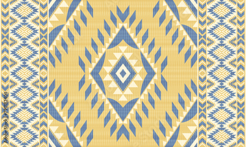 American tribal ethnic native pattern.Traditional Navajo,Aztec,Apache,Southwest and Mexican style fabric pattern.Abstract vector motifs pattern.For fabric,clothing,blanket,carpet,woven,wrap,decoration