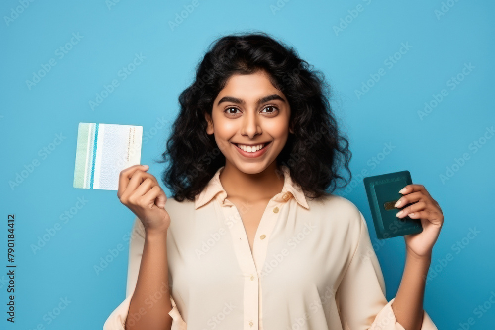Young and excited woman showing passport. travel concept. Young and excited woman showing passport. travel concept.