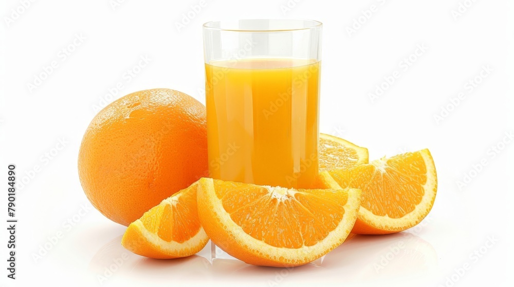Glass of orange juice with slices Glass of orange juice with slices